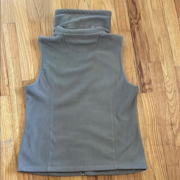 Calvin Klein Performance Womens Sz XL Fleece Vest Taupe Quick Dry Vest - Picture 4 of 8
